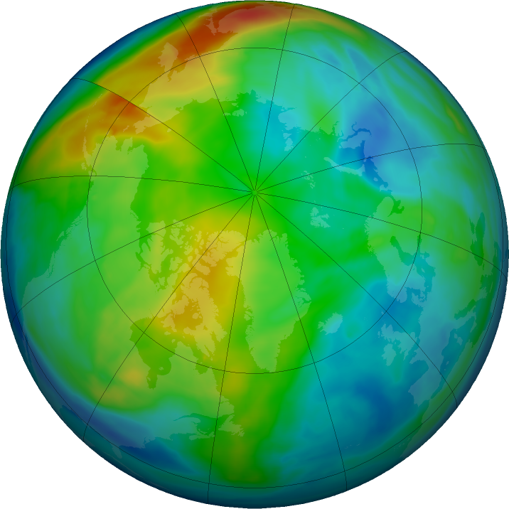 Arctic ozone map for 05 December 2017